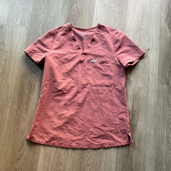 figs mauve pink high waist zamora jogger XXS TALL + Catarina Top XS scrub set - Picture 3 of 8